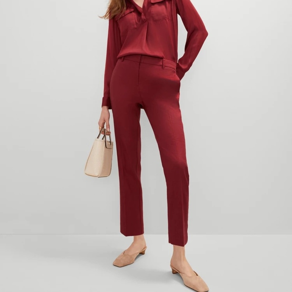 Ann Taylor The Petite Eva Ankle Pant in Linen Blend. NWT 4P